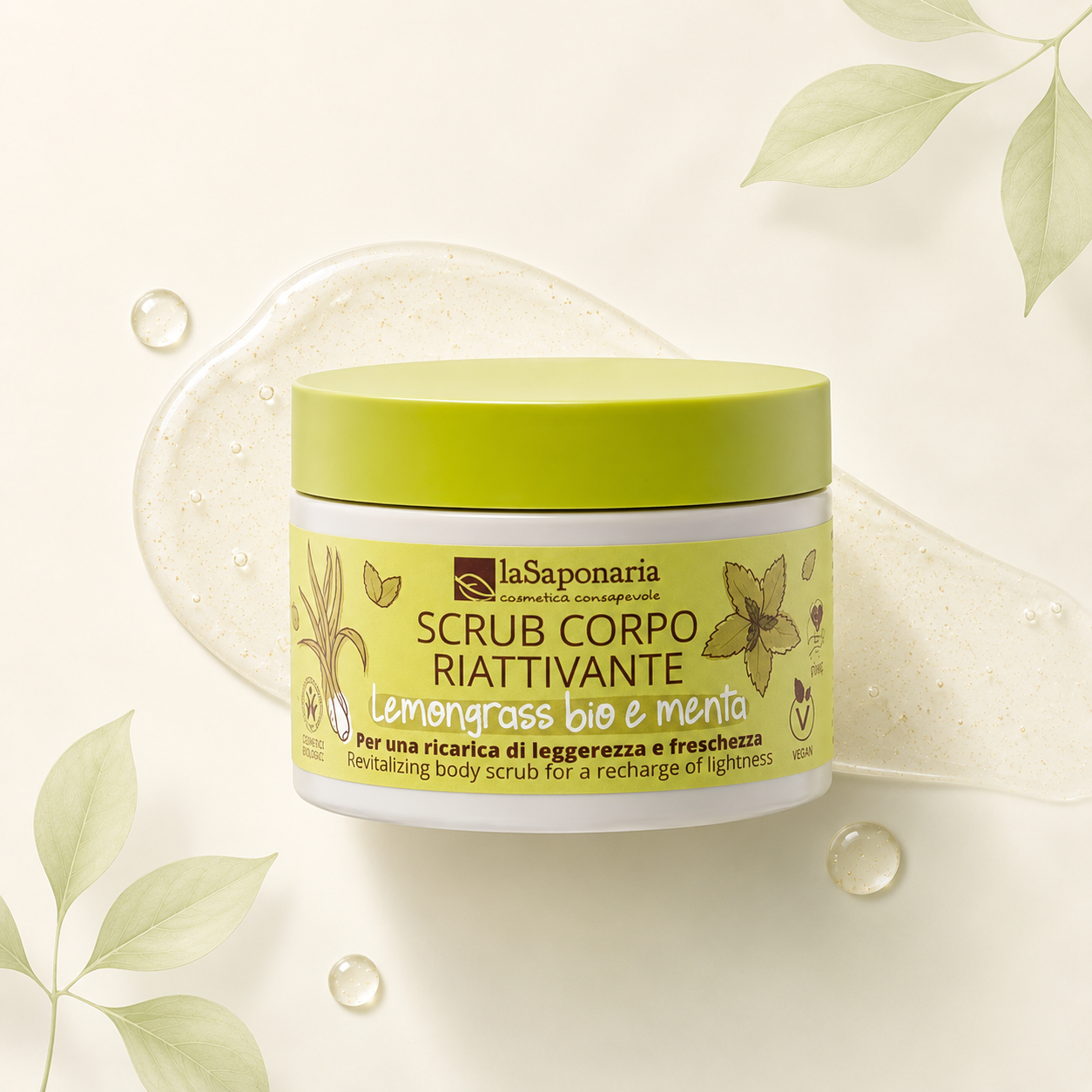 La Saponaria – Scrub Corpo Riattivante - Lemongrass Bio e Menta