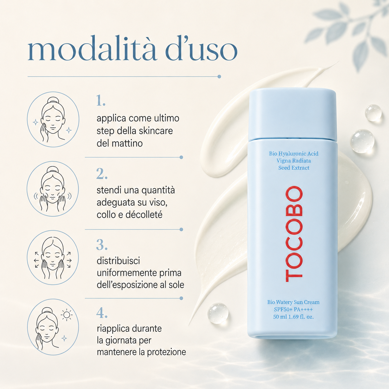 Tocobo – Bio Watery Sun Cream SPF50+ PA++++ - immagine 3
