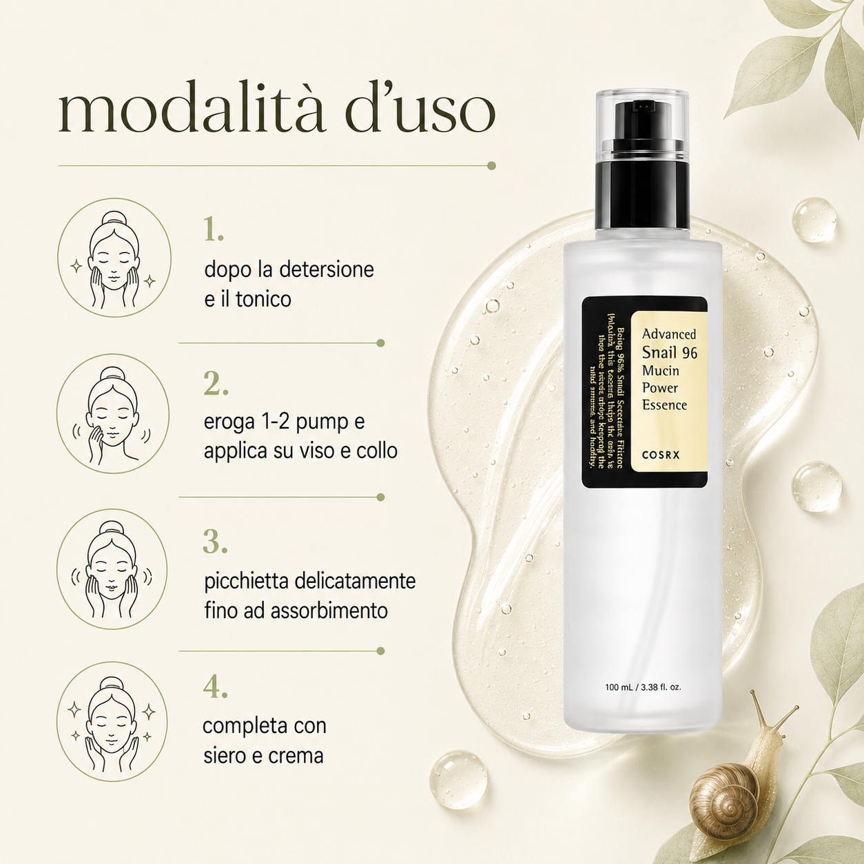 Cosrx – Advanced Snail 96 Mucin Power Essence - immagine 3