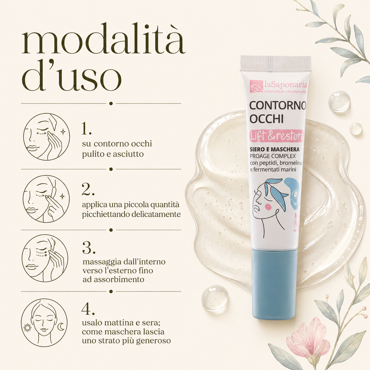 La Saponaria – Contorno Occhi Lift&Restore - immagine 3