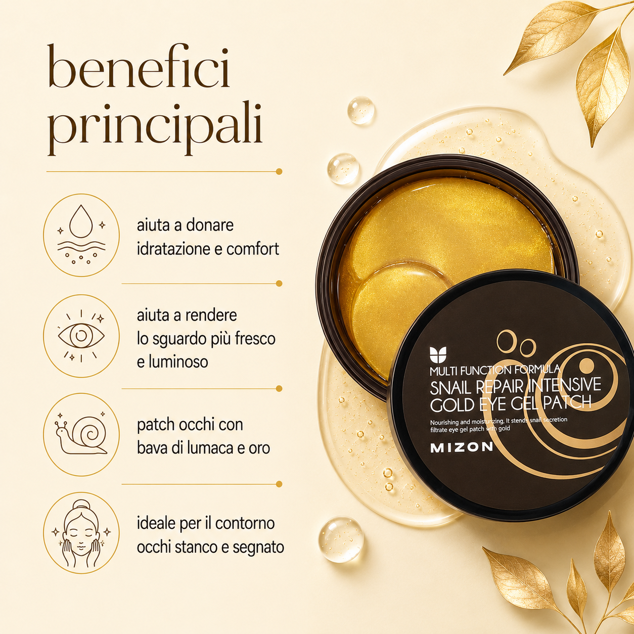 Mizon – Snail Repair Intensive Gold Eye Gel Patch - immagine 2
