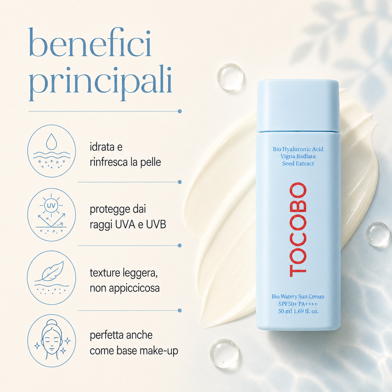 Tocobo – Bio Watery Sun Cream SPF50+ PA++++ - immagine 2