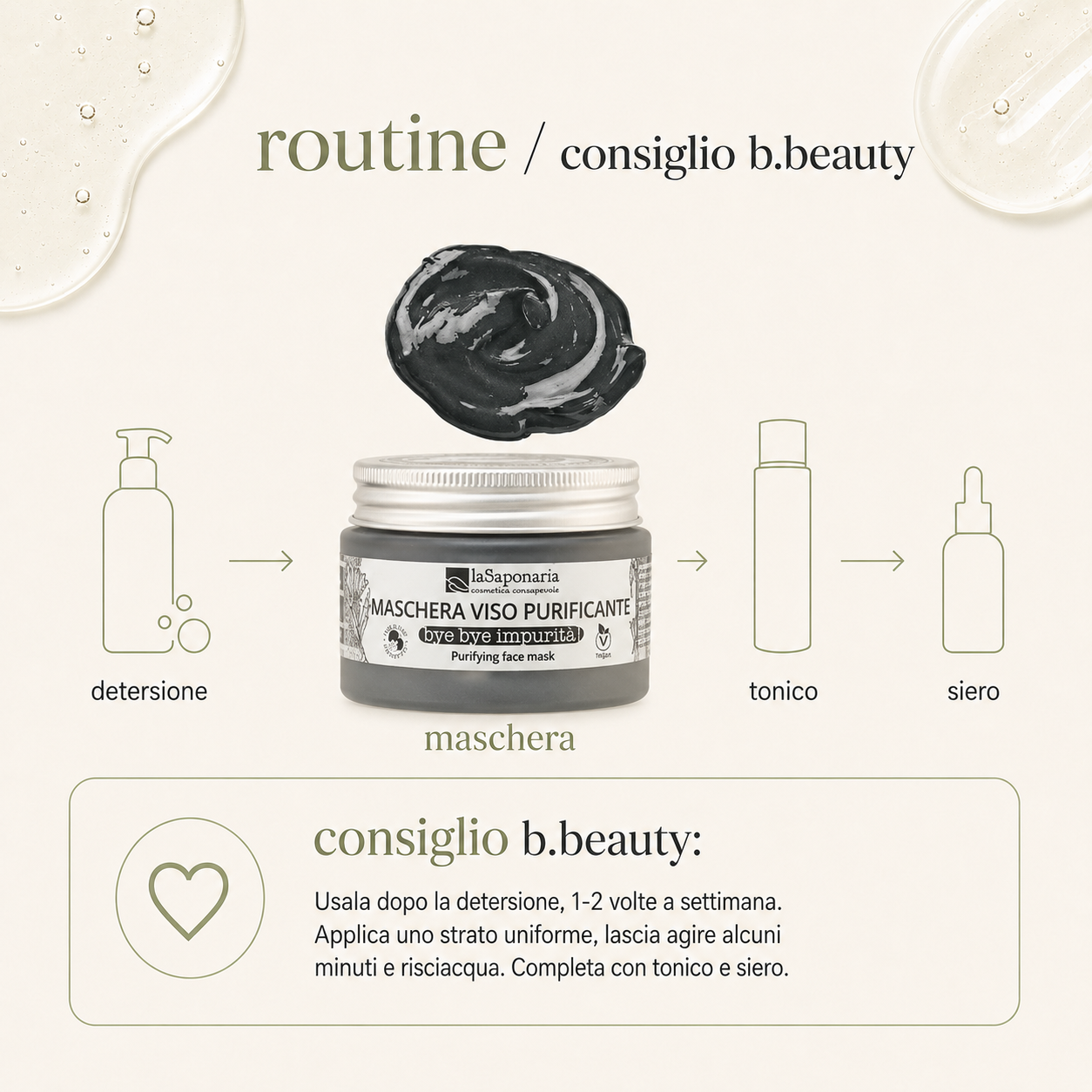 La Saponaria – Bye Bye Impurità-Maschera Viso Purificante - immagine 4