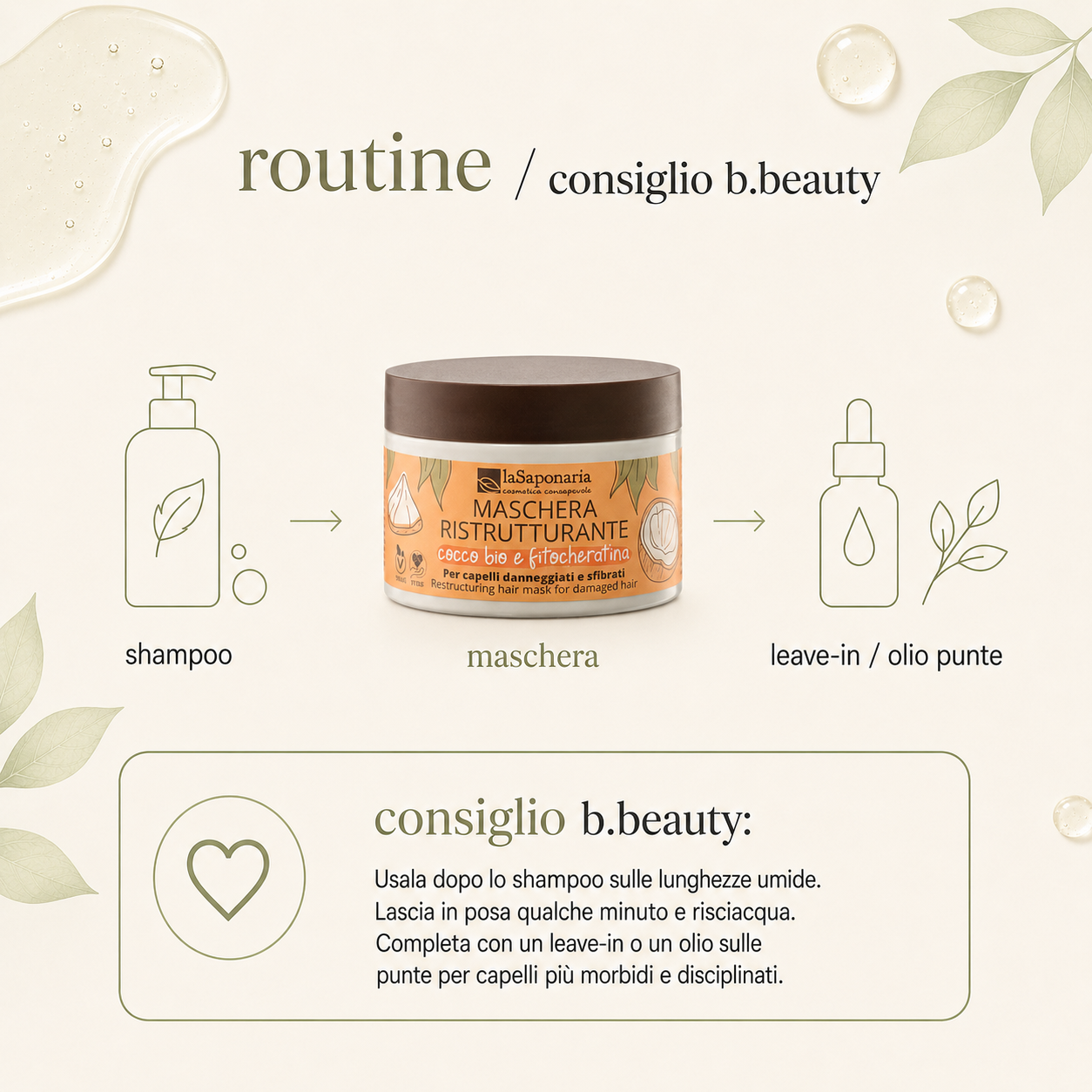 La Saponaria – Maschera Capelli Ristrutturante - immagine 4