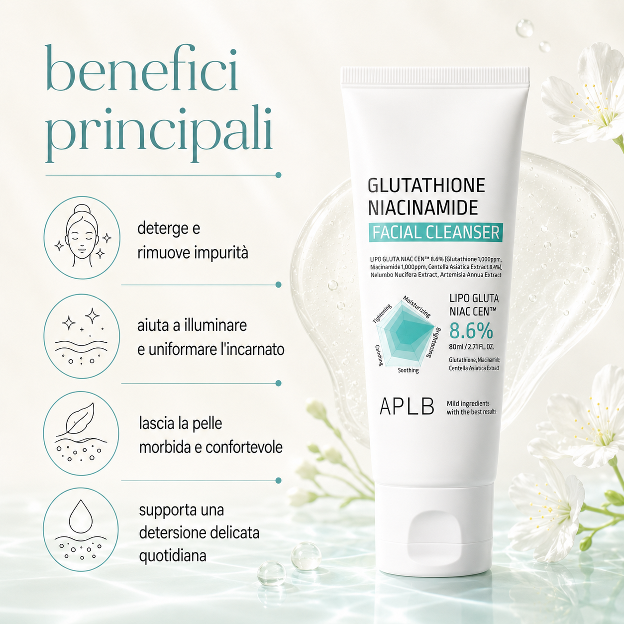 APLB – Glutathione Niacinamide Facial Cleanser - immagine 2