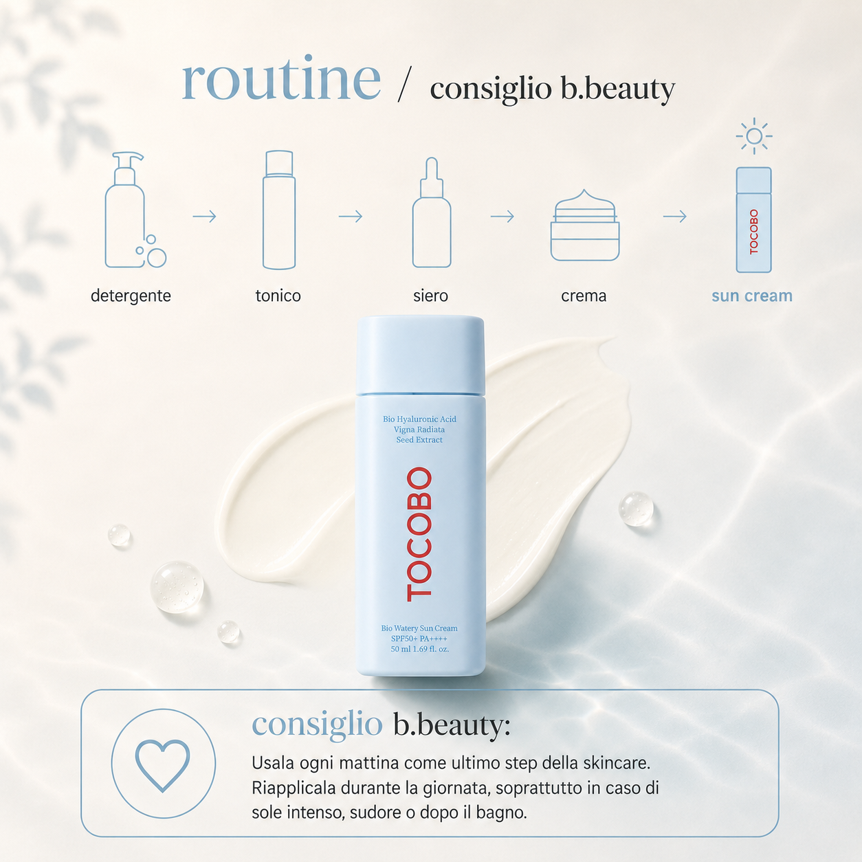 Tocobo – Bio Watery Sun Cream SPF50+ PA++++ - immagine 4