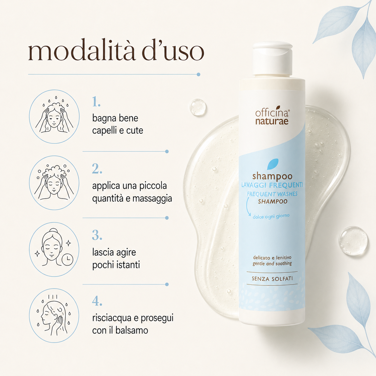 Officina naturae – Shampoo Lavaggi Frequenti - immagine 3