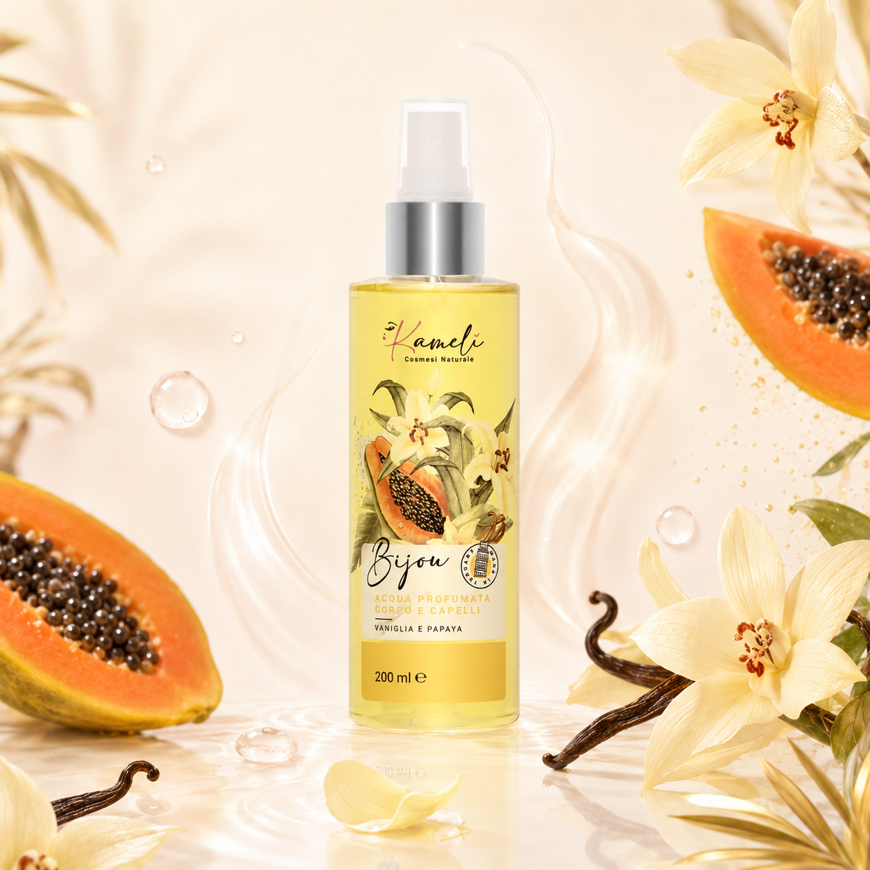 Kamelì - Bijou Acqua Profumata Corpo e Capelli Vaniglia e Papaya
